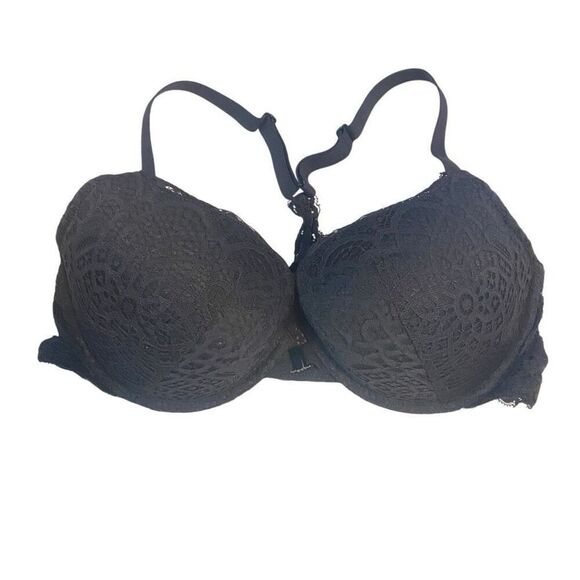 Auden NWT black size 42 C the Radiant plunge cover push up bra black lace - Picture 1 of 5
